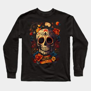 Skull with flowers Long Sleeve T-Shirt